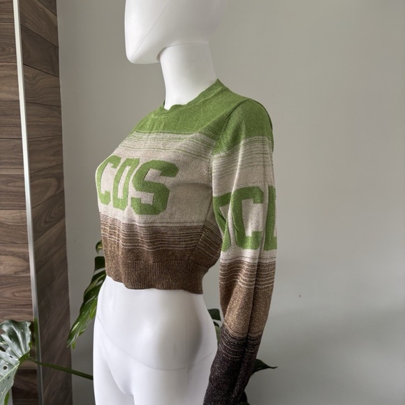 GCDS Printed Logo Cropped Sweater Long Sleeve Sz Medium 100% Authentic❤️ - Picture 7 of 12